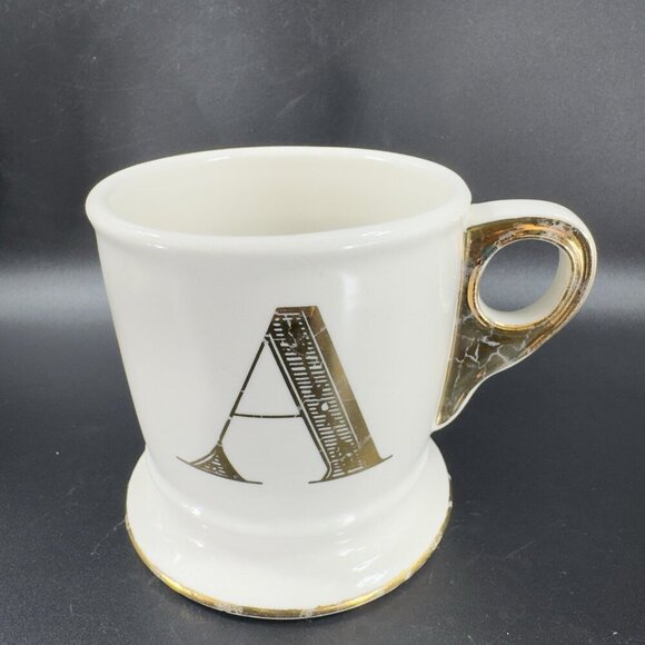 Anthropologie Letter A Initial Gold Monogram White Coffee Mug Cup Ceramic Mug - Picture 11 of 12